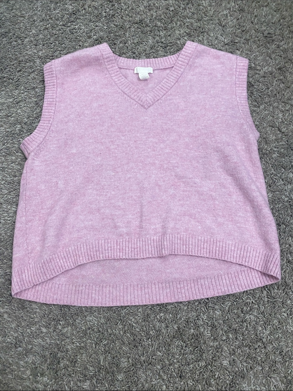 H&M Pink V-Neck Knit Sleeveless Sweater Vest